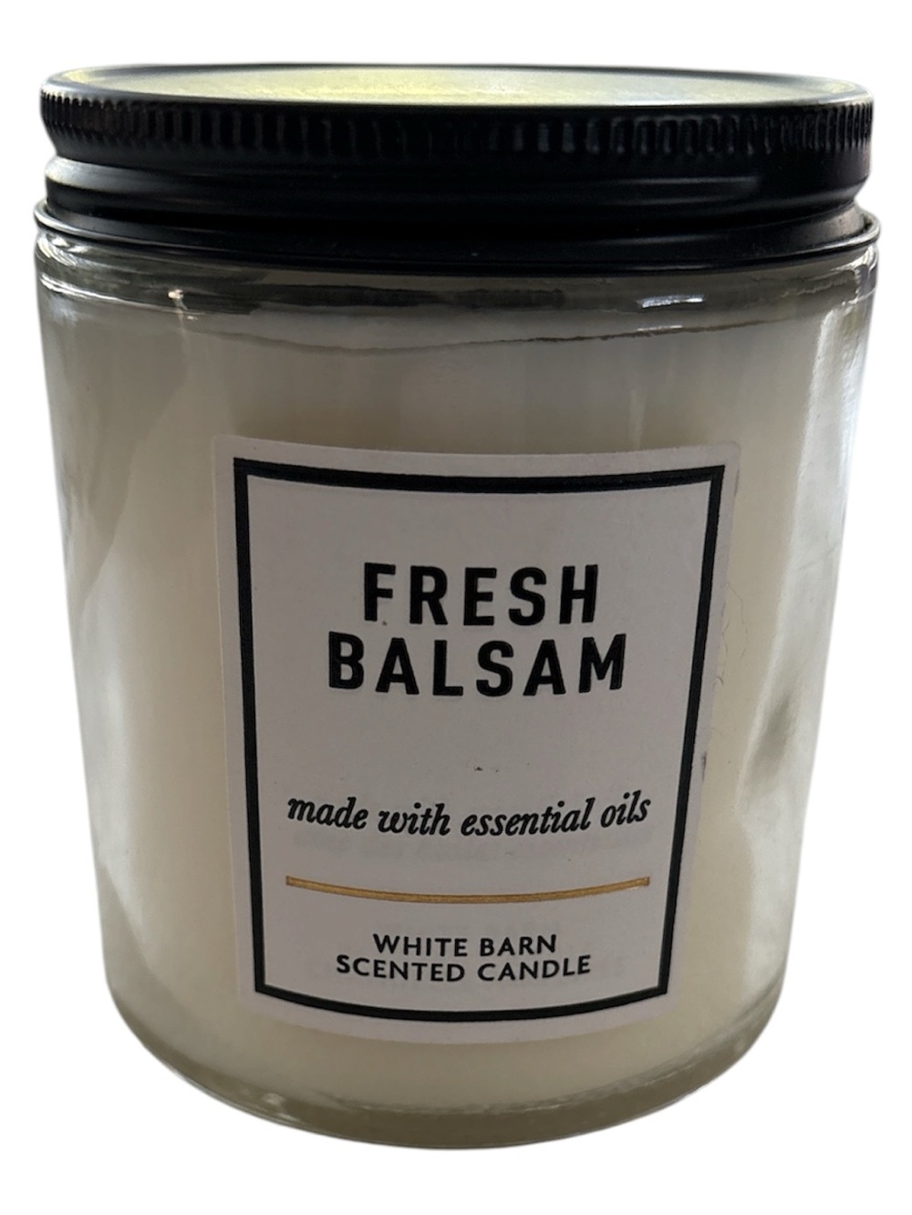 White Barn Fresh Balsam Candle 8 oz jar single wick NWT